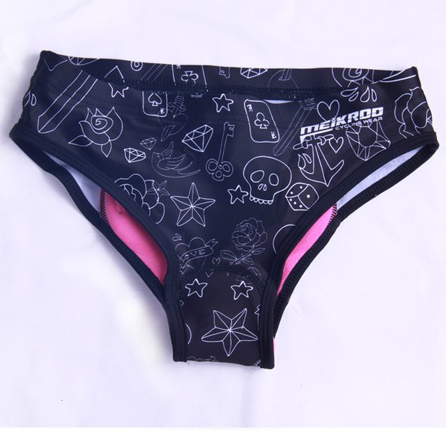 Women's Padded Bike Underwear with Gel Cushion – Tattoo Print - Image 5