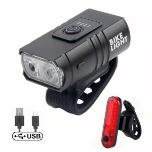 USB rechargeable bike light set