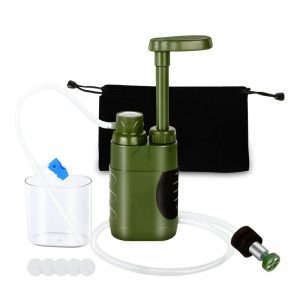 Portable water purifier pump with filtration system