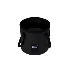 Black collapsible waterproof bucket for camping