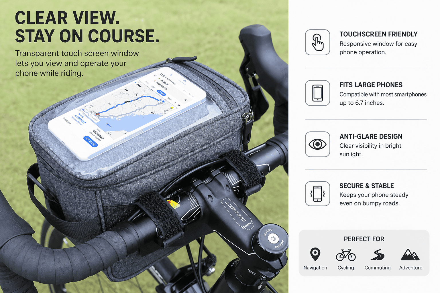 Cycling Handlebar Phone Bag - Image 4