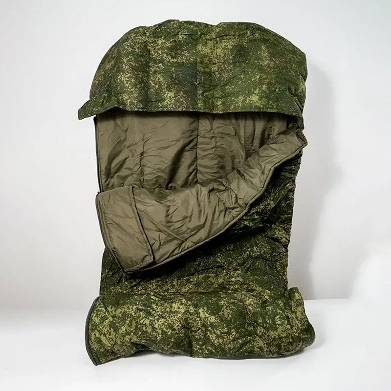 Military cold weather sleeping bag with integrated hood
