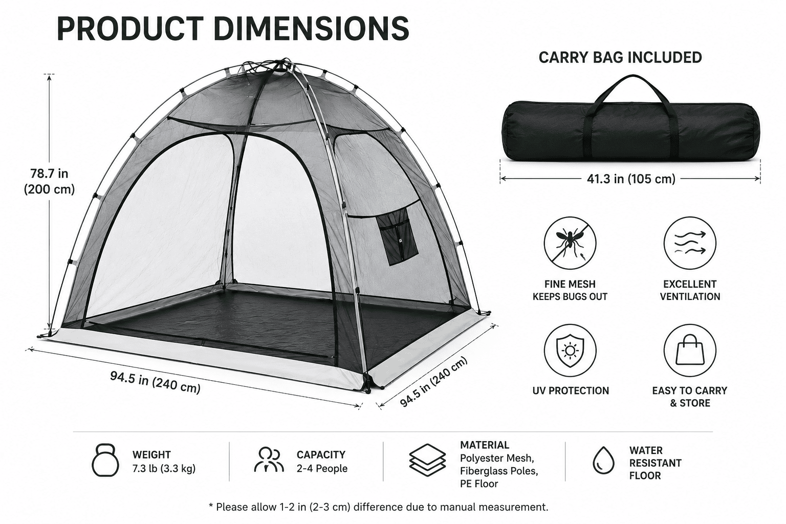 Pop-Up Mosquito Screen Shelter - Image 5