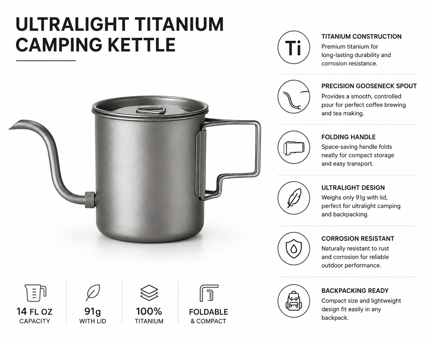 Titanium Camping Kettle - Image 4