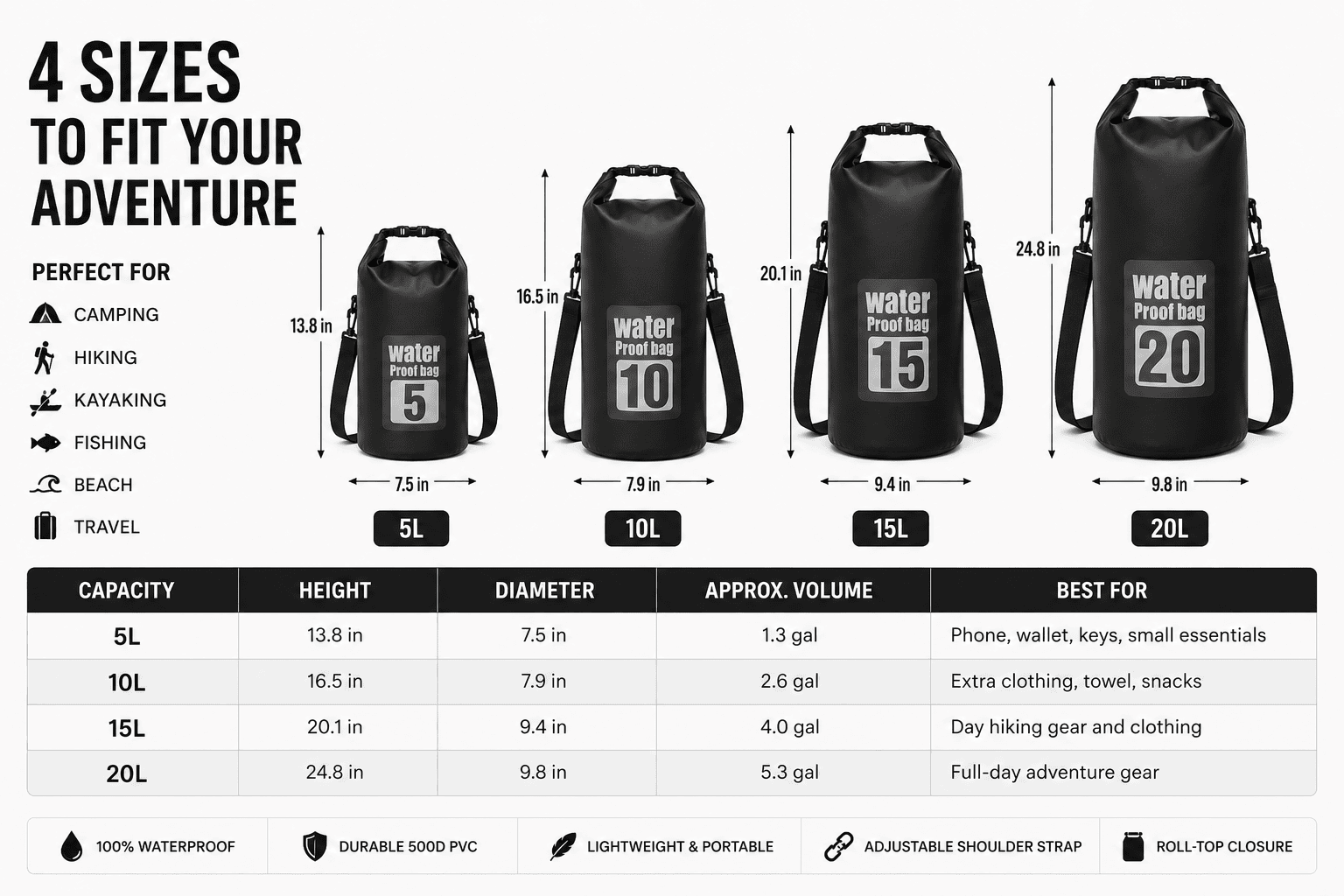 Waterproof Roll-Top Dry Bag - Image 6