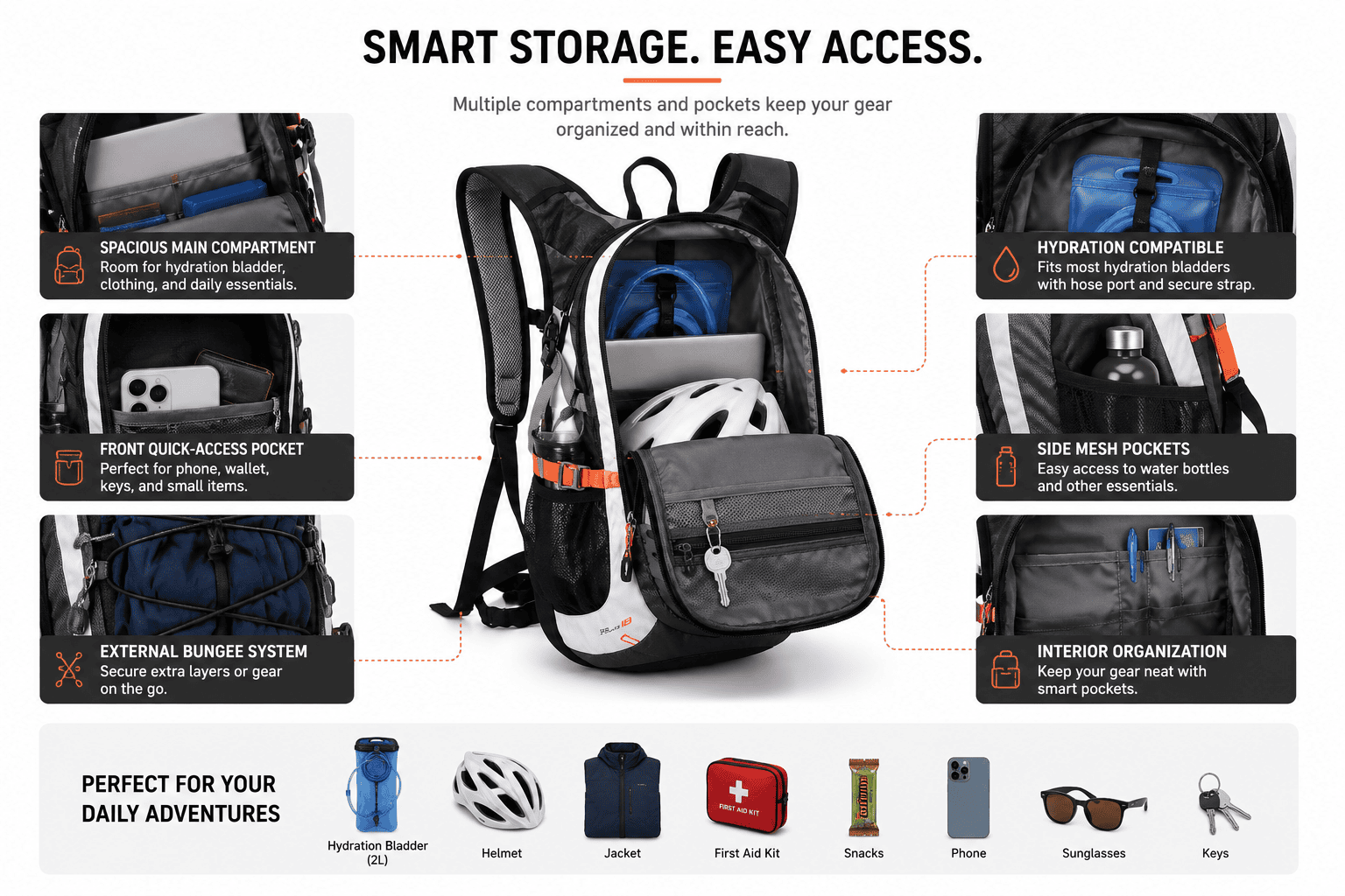 18L Day Hiking Backpack - Image 4