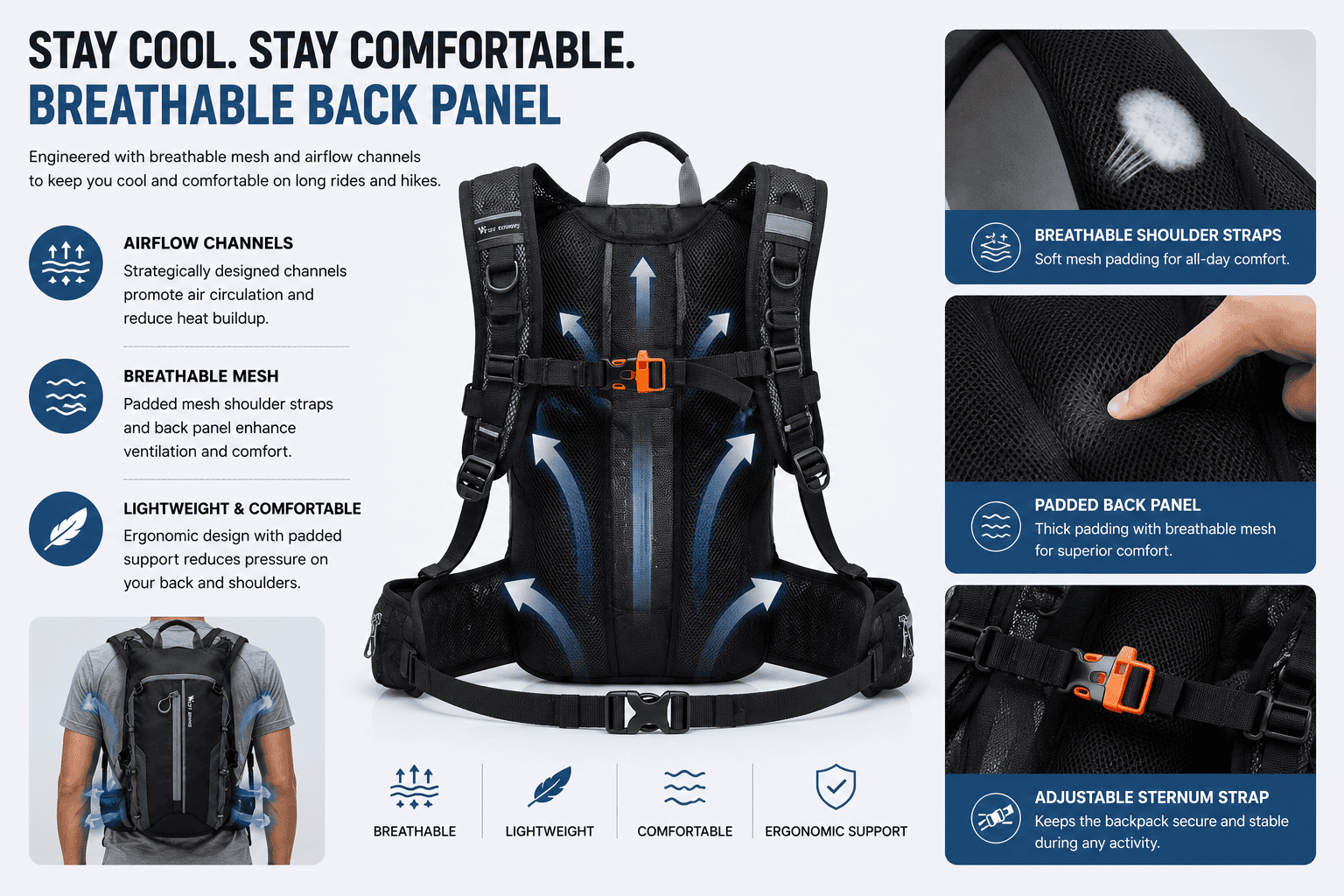 10L Hydration Hiking Backpack - Image 3