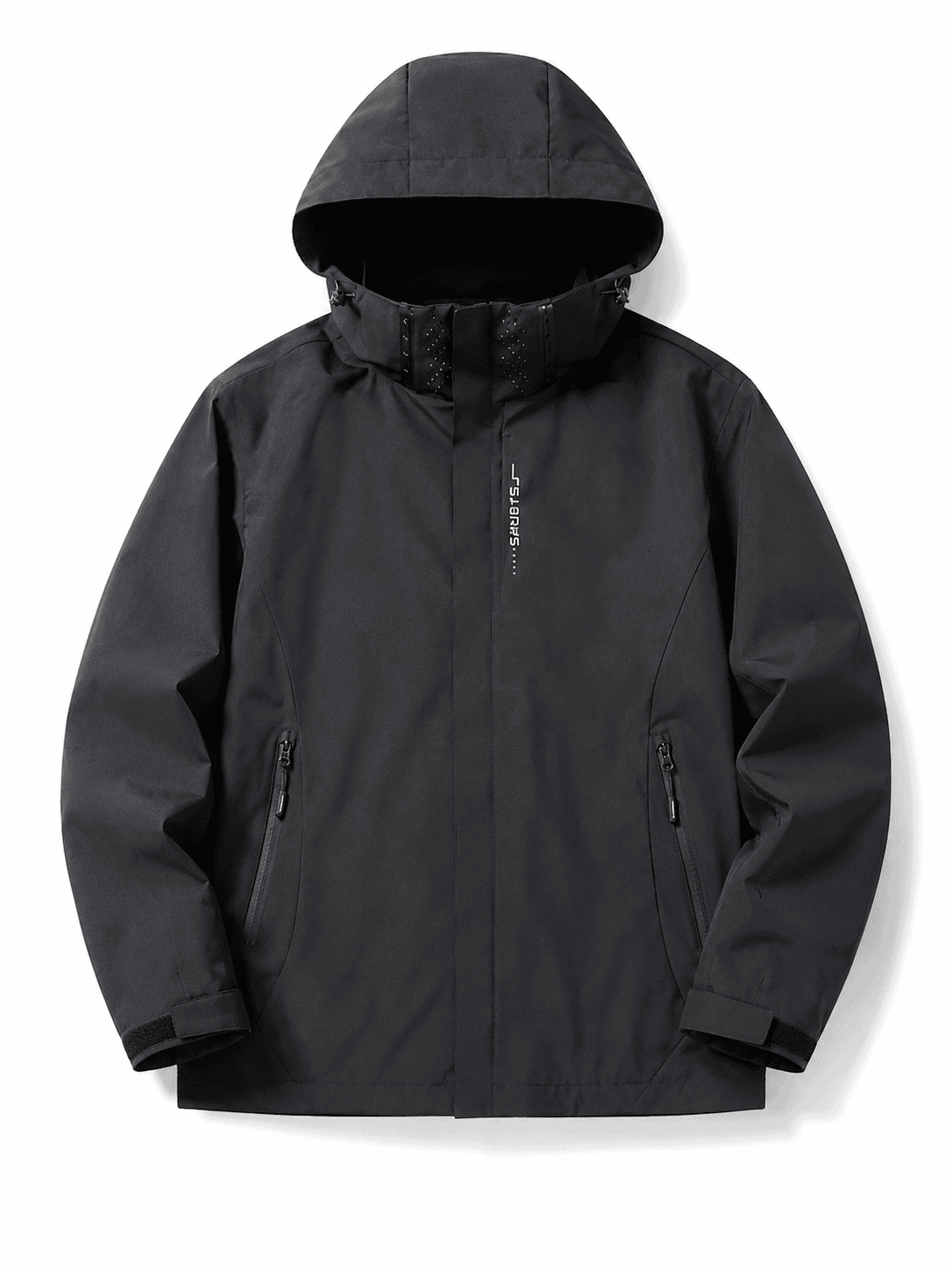 Waterproof hiking jacket with protective hood