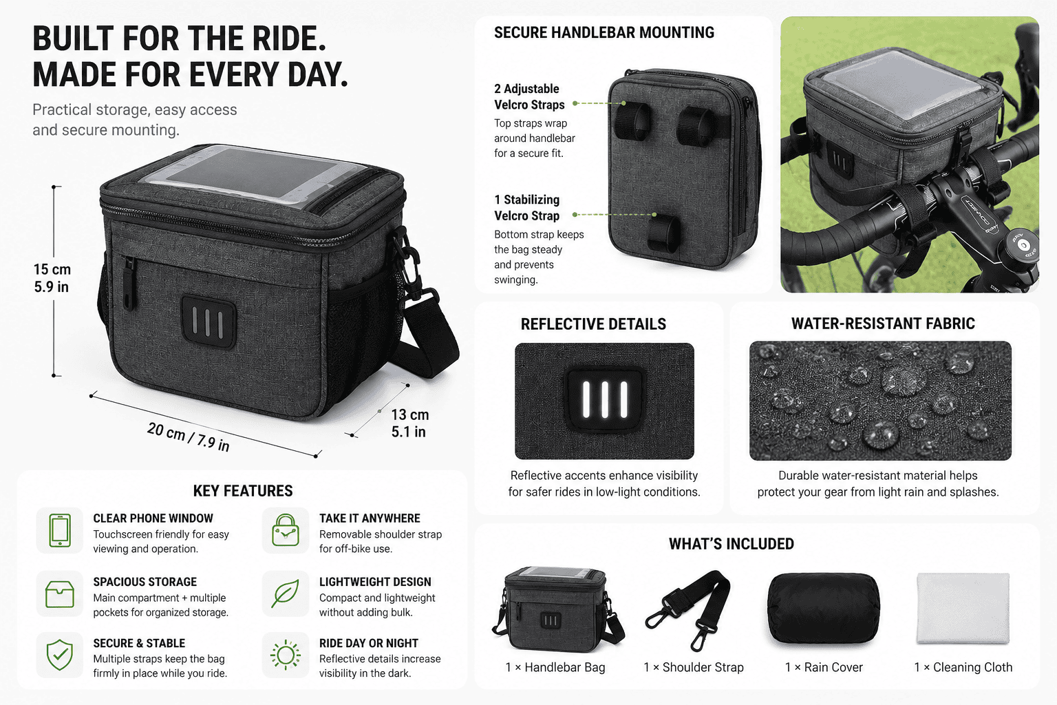 Cycling Handlebar Phone Bag - Image 5