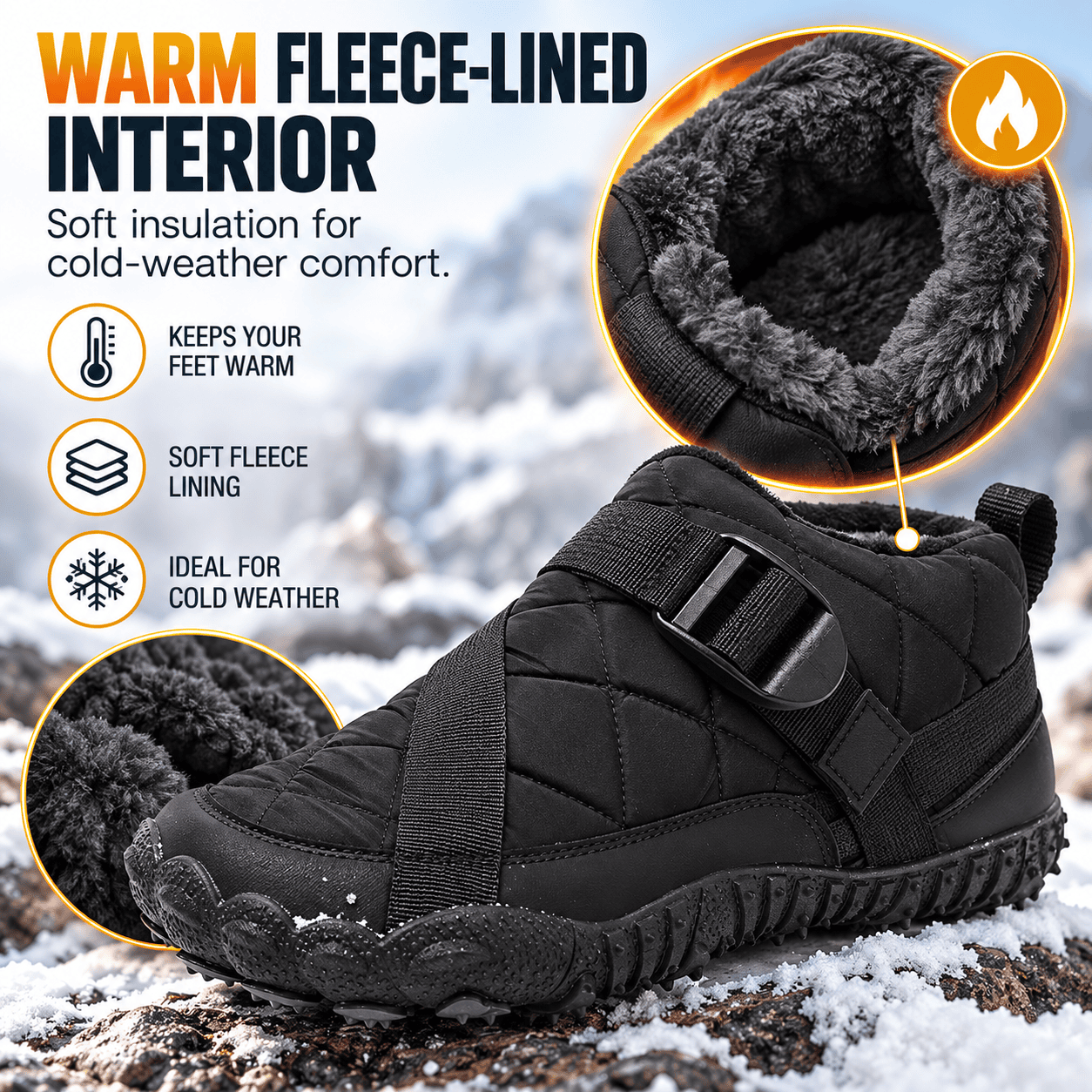 Unisex Waterproof Fleece-Lined Winter Boots - Image 4