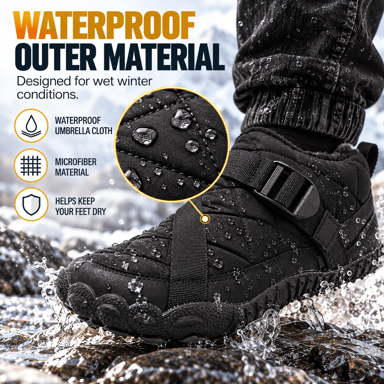 Unisex Waterproof Fleece-Lined Winter Boots - Image 3