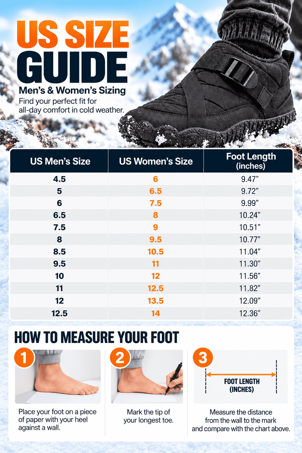 Unisex Waterproof Fleece-Lined Winter Boots - Image 6