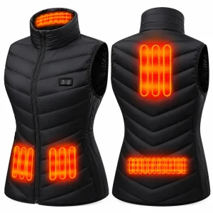 Women's Heated Vest black front and back view